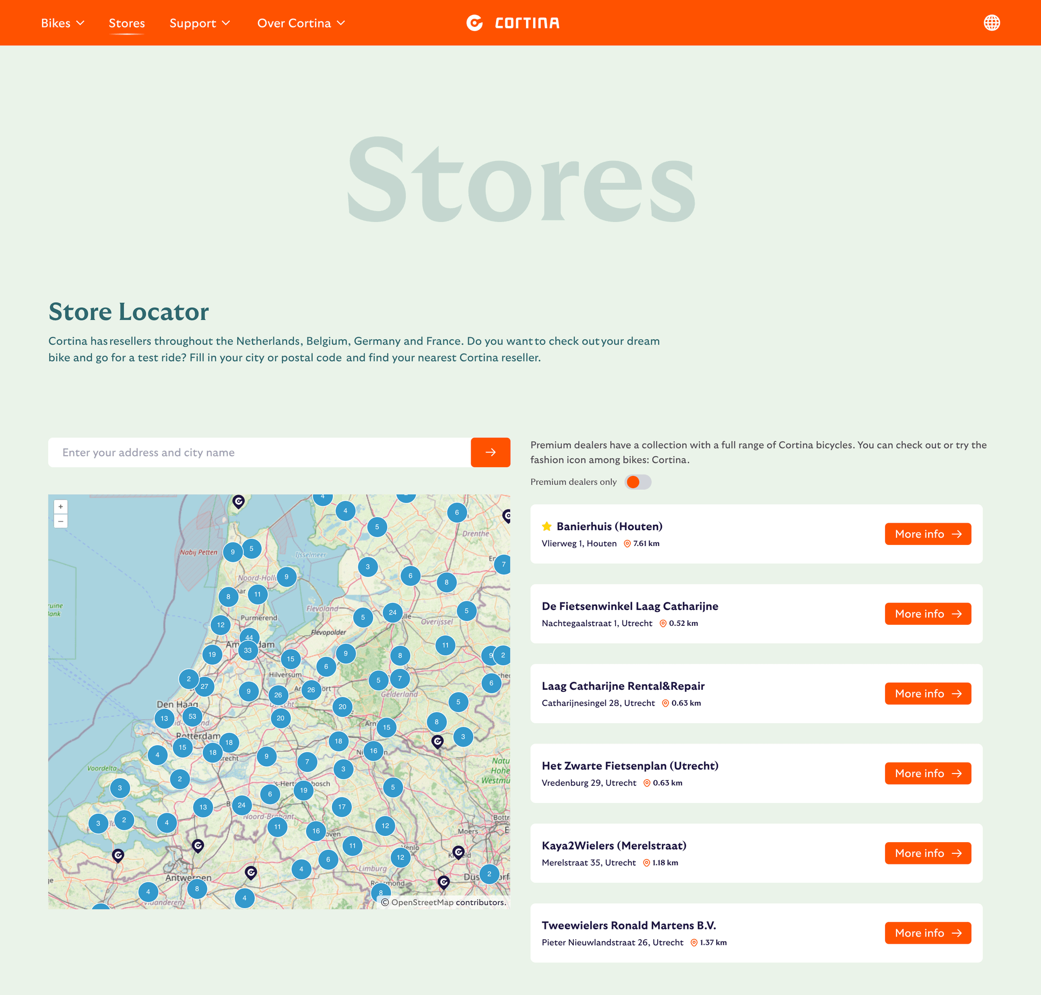 Cortina website made with React Bricks