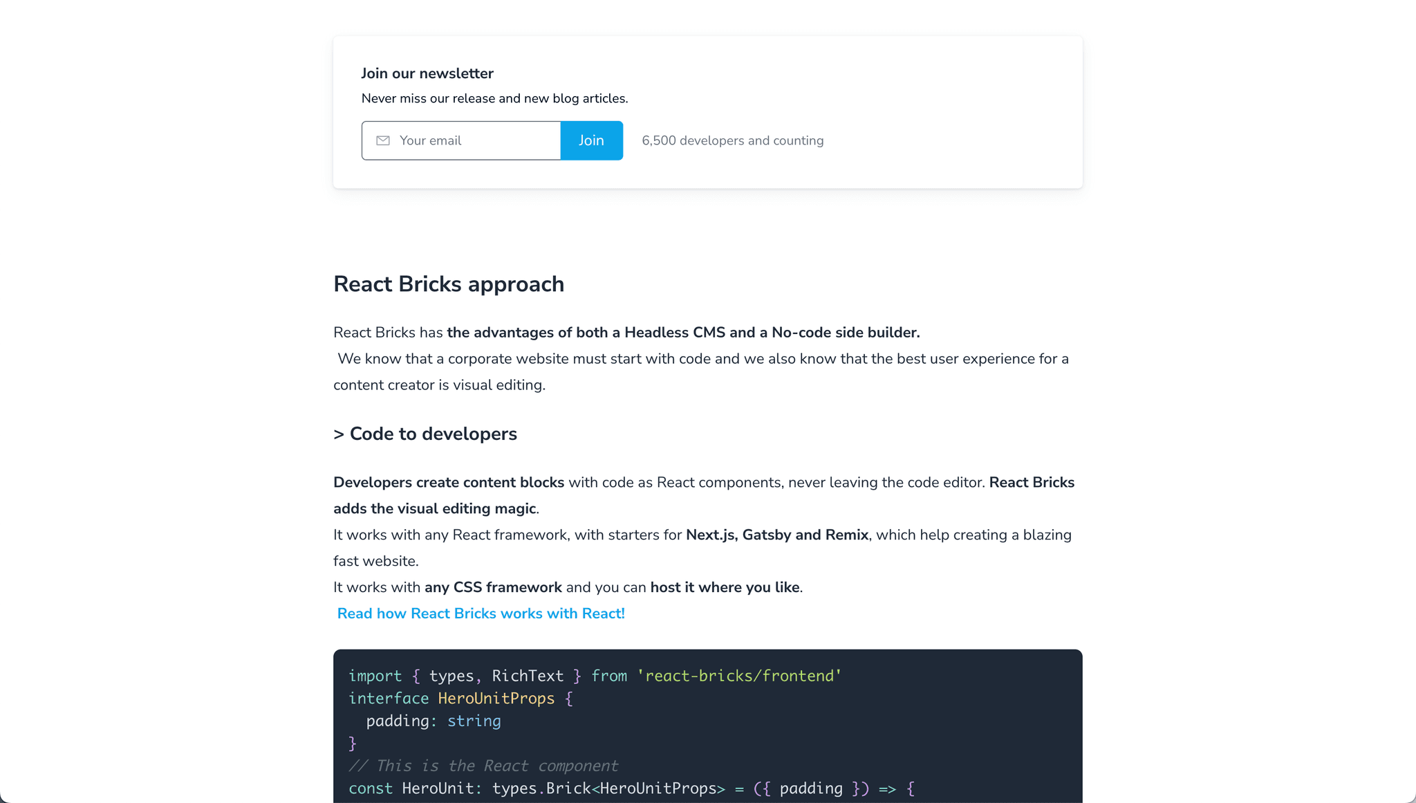 React Bricks UI